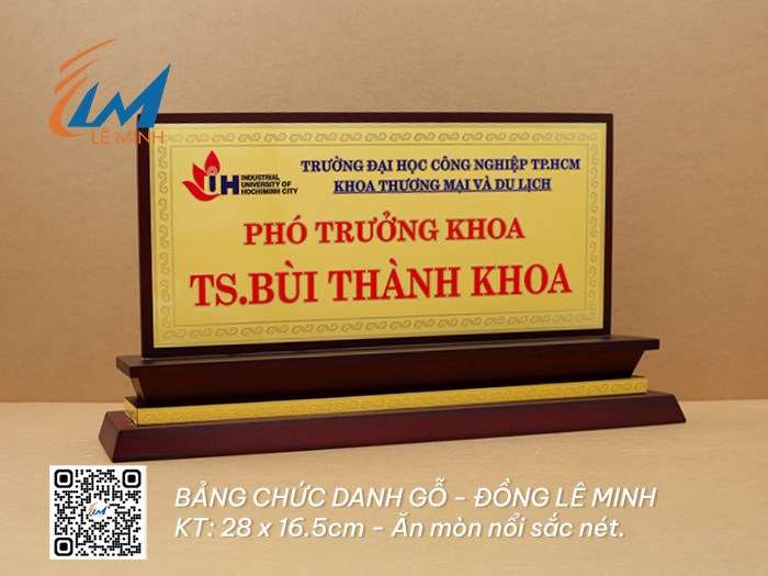 GỖ ĐỒNG ĂN MÒN - BẢNG CHỨC DANH ĐỂ BÀN