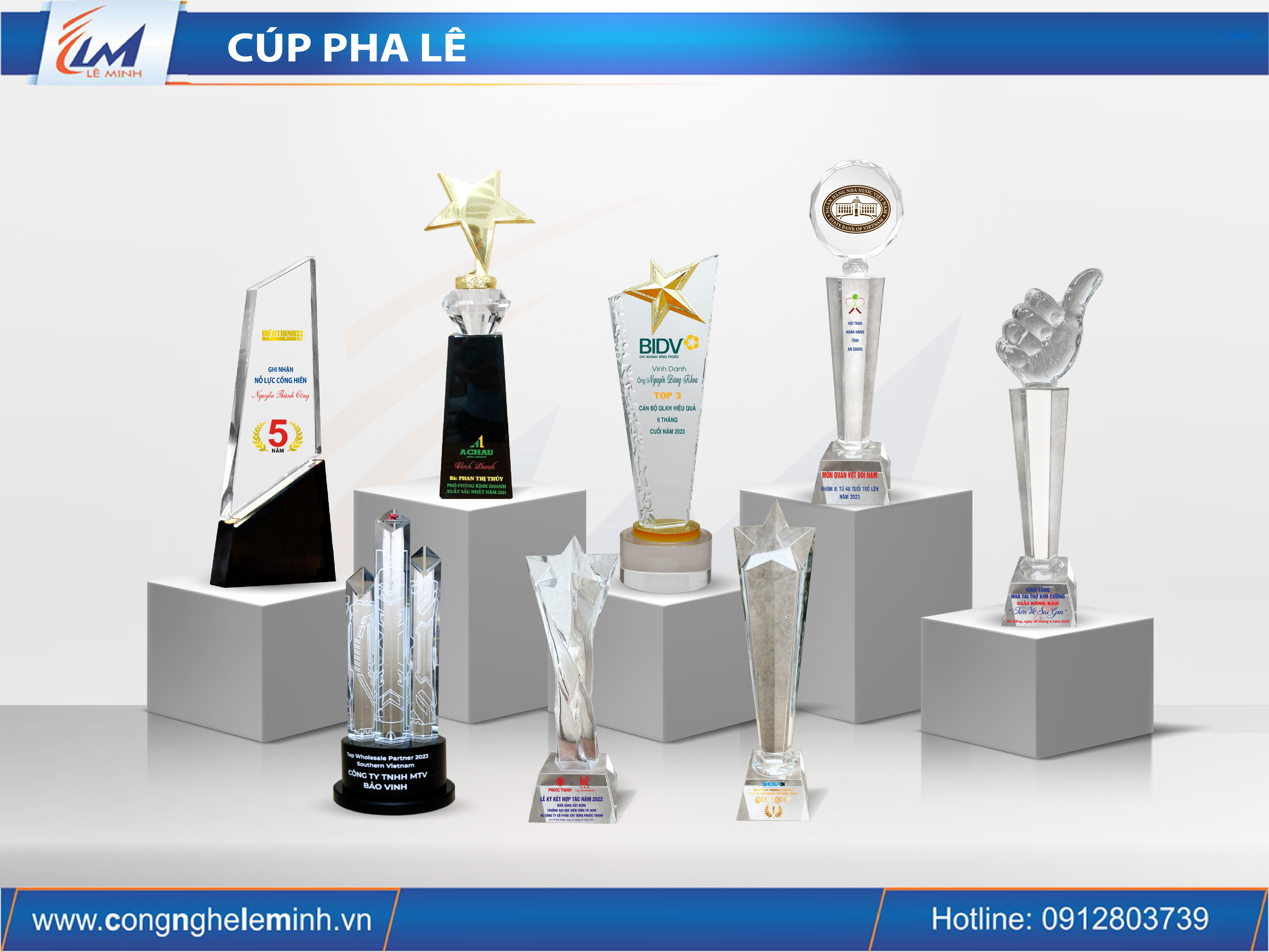 Cúp Pha Lê Đẹp – Cúp Vinh Danh, Trao Giải Theo Yêu Cầu