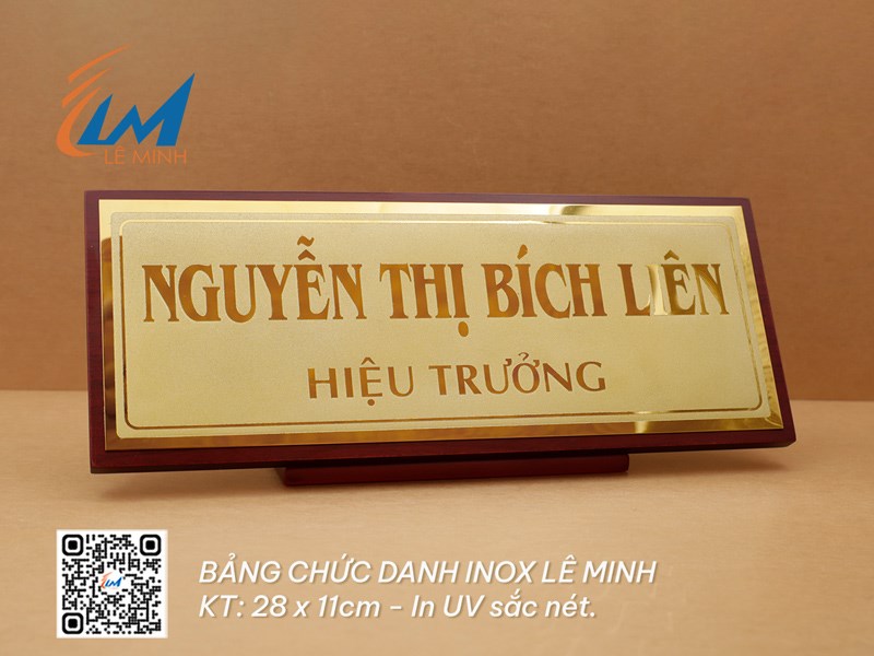 GỖ INOX IN UV - BẢNG CHỨC DANH ĐỂ BÀN