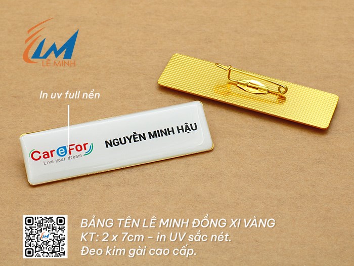 BẢNG TÊN ĐEO ÁO ĐỒNG XI IN UV