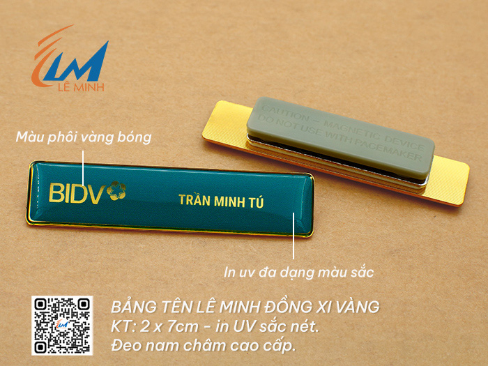 BẢNG TÊN ĐEO ÁO ĐỒNG XI IN UV