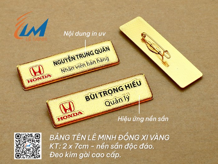 BẢNG TÊN ĐEO ÁO ĐỒNG XI IN UV