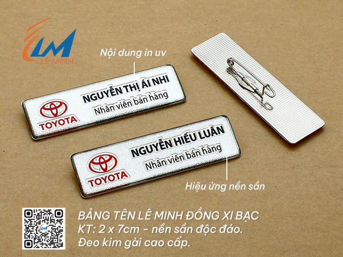 BẢNG TÊN ĐEO ÁO ĐỒNG XI IN UV