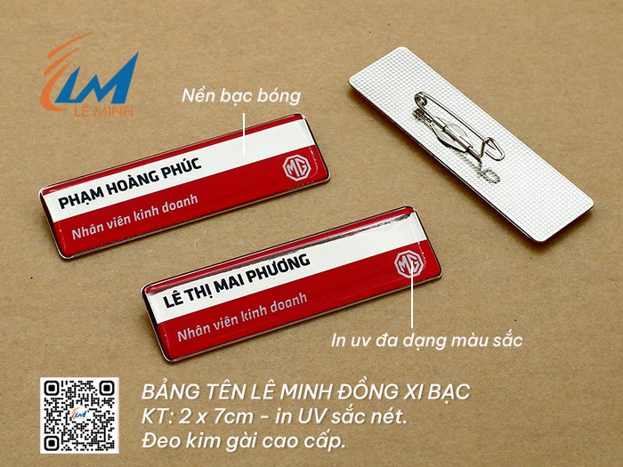 BẢNG TÊN ĐEO ÁO ĐỒNG XI IN UV
