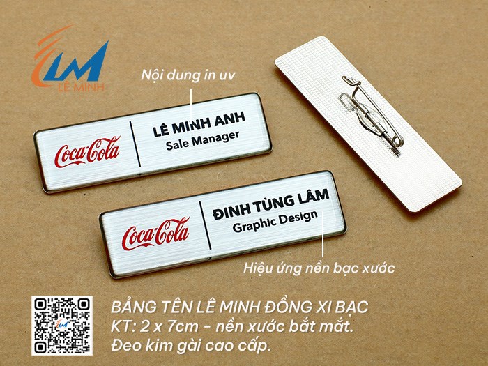 BẢNG TÊN ĐEO ÁO ĐỒNG XI IN UV