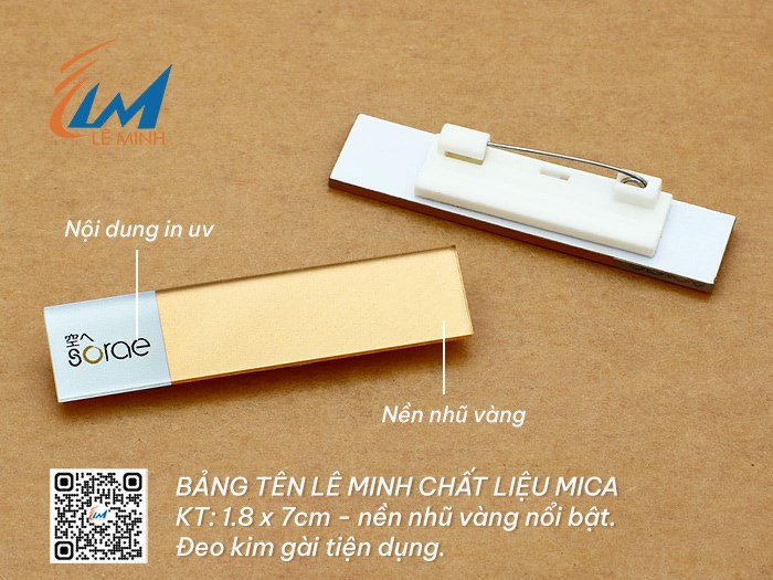 BẢNG TÊN ĐEO ÁO BẰNG MICA
