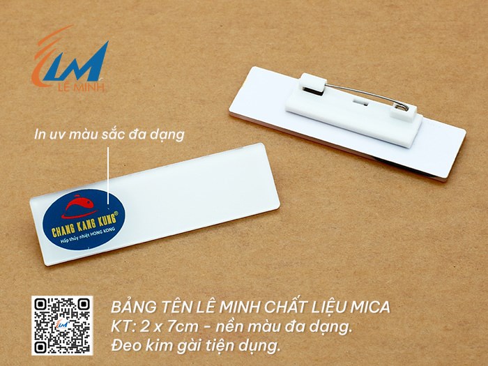 BẢNG TÊN ĐEO ÁO BẰNG MICA