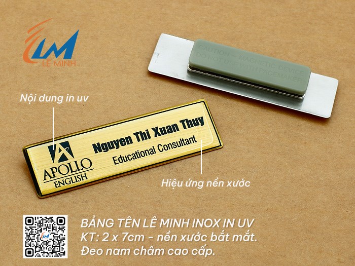 BẢNG TÊN INOX IN UV PHỦ KEO