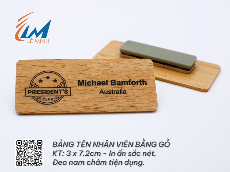 BẢNG TÊN NHÂN VIÊN GỖ