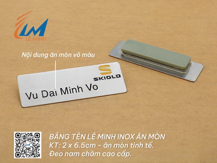 BẢNG TÊN NHÂN VIÊN INOX ĂN MÒN