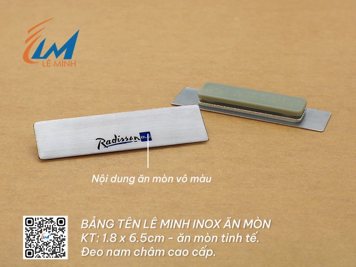 BẢNG TÊN NHÂN VIÊN INOX ĂN MÒN