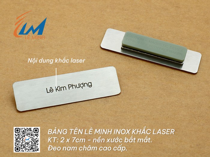 BẢNG TÊN NHÂN VIÊN INOX ĂN MÒN