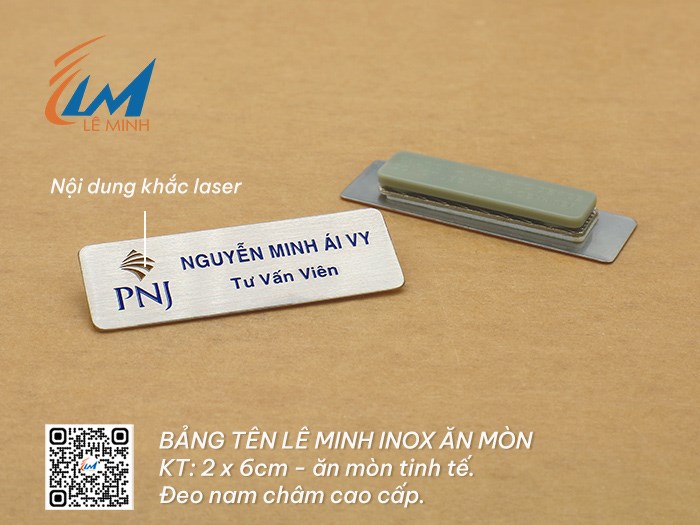BẢNG TÊN NHÂN VIÊN INOX ĂN MÒN