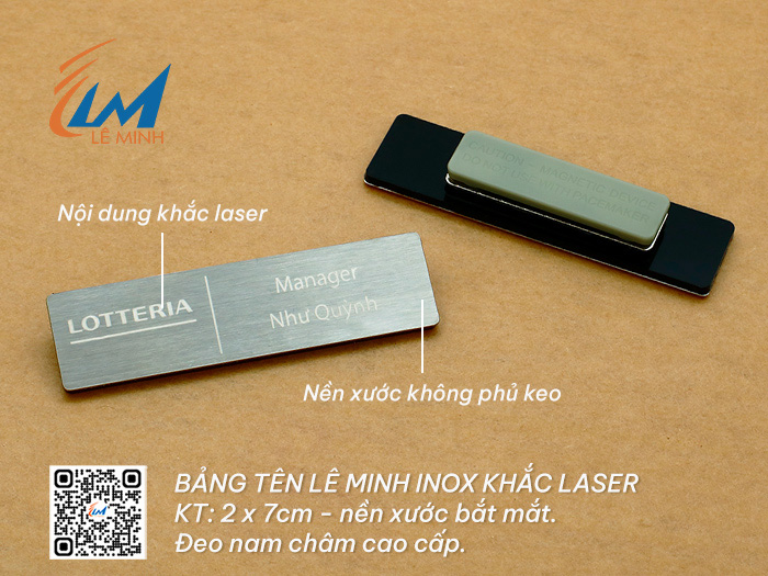 BẢNG TÊN NHÂN VIÊN INOX ĂN MÒN