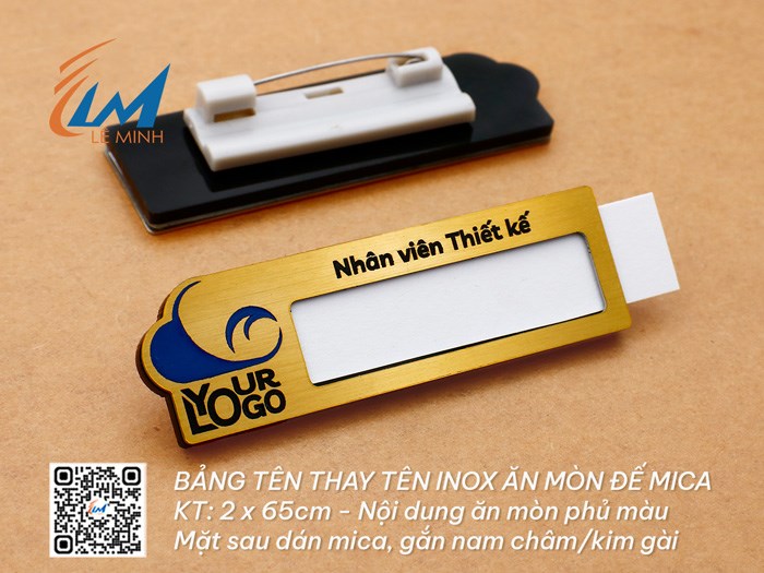 BẢNG TÊN THAY TÊN INOX ĂN MÒN DÁN MICA