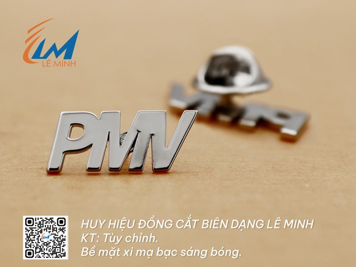 HUY HIỆU CẮT CHỮ LOGO MẠ VÀNG/BẠC