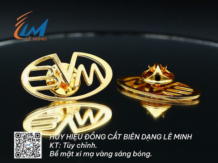 HUY HIỆU CẮT CHỮ LOGO MẠ VÀNG/BẠC