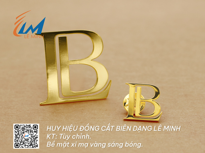 HUY HIỆU CẮT CHỮ LOGO MẠ VÀNG/BẠC