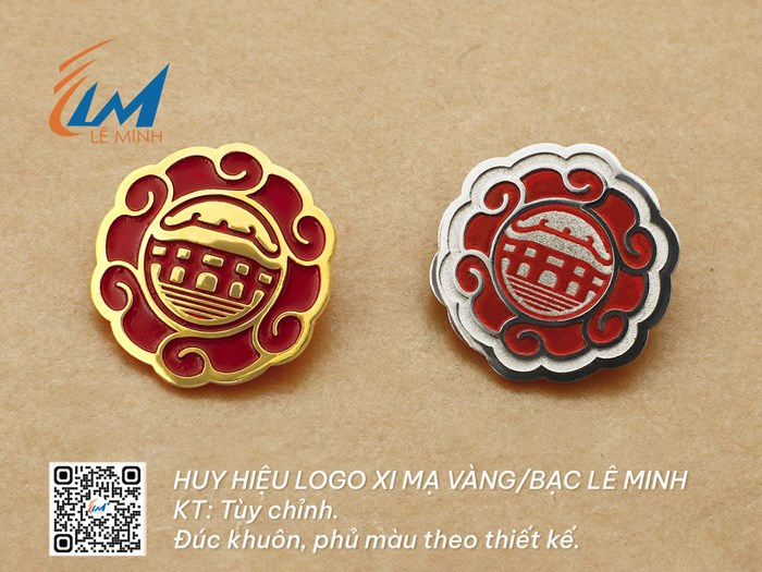 HUY HIỆU LOGO ĐỒNG ĐÚC KHUÔN MẠ VÀNG/BẠC VÔ MÀU THEO YÊU CẦU