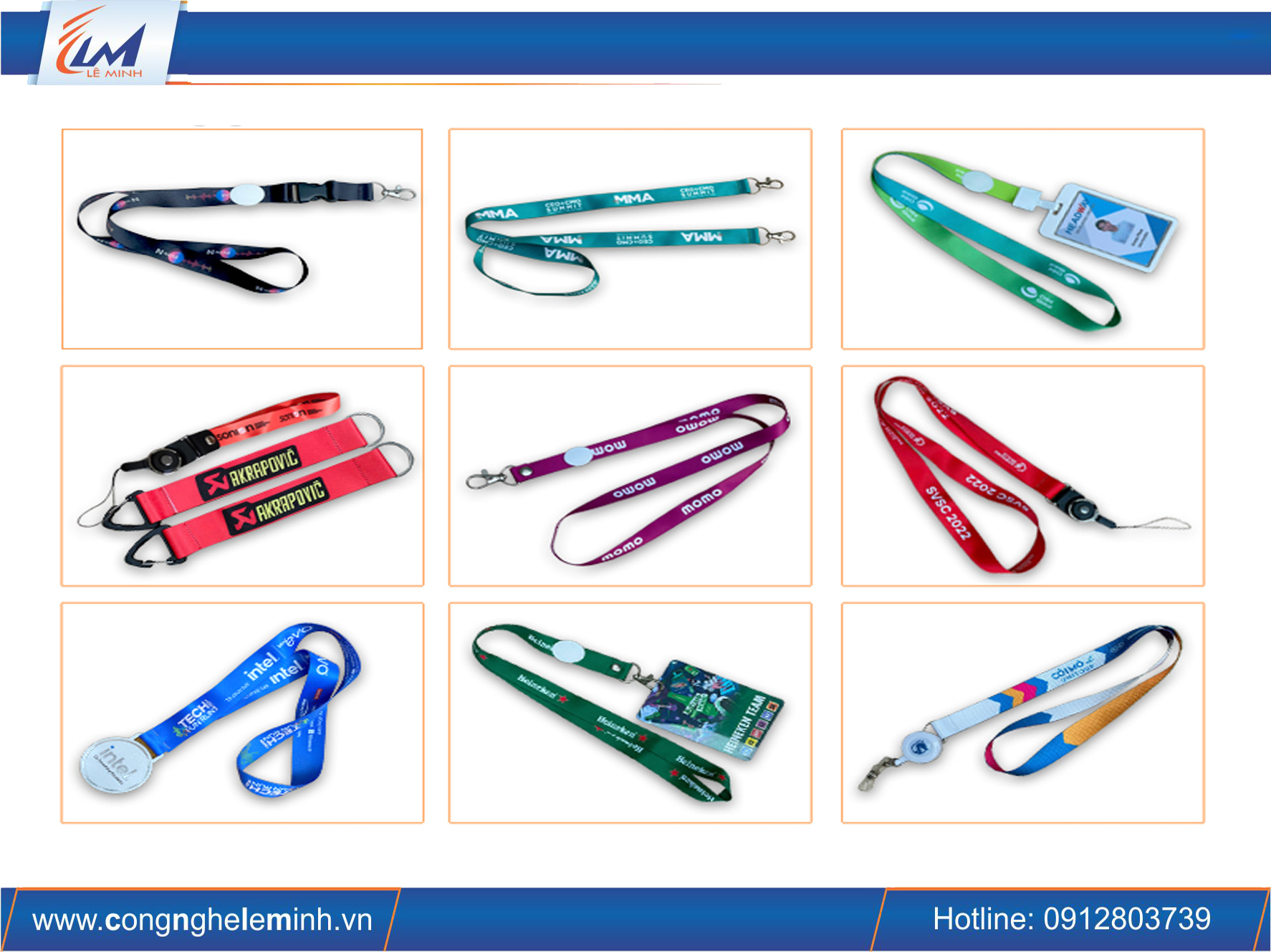 In Dây Đeo Thẻ Nhân Viên Theo Yêu Cầu – In Logo, Nhiều Màu
